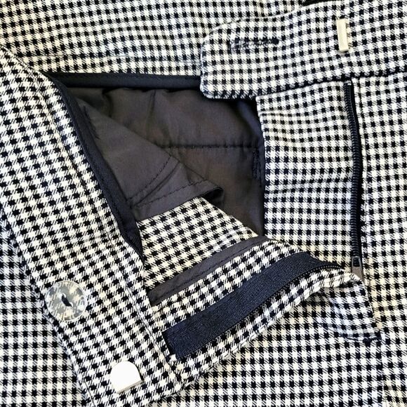 Adrienne Vittadini Black & White Plaid Slim Fit Stretch Cropped Pants Size 10 - Picture 6 of 8